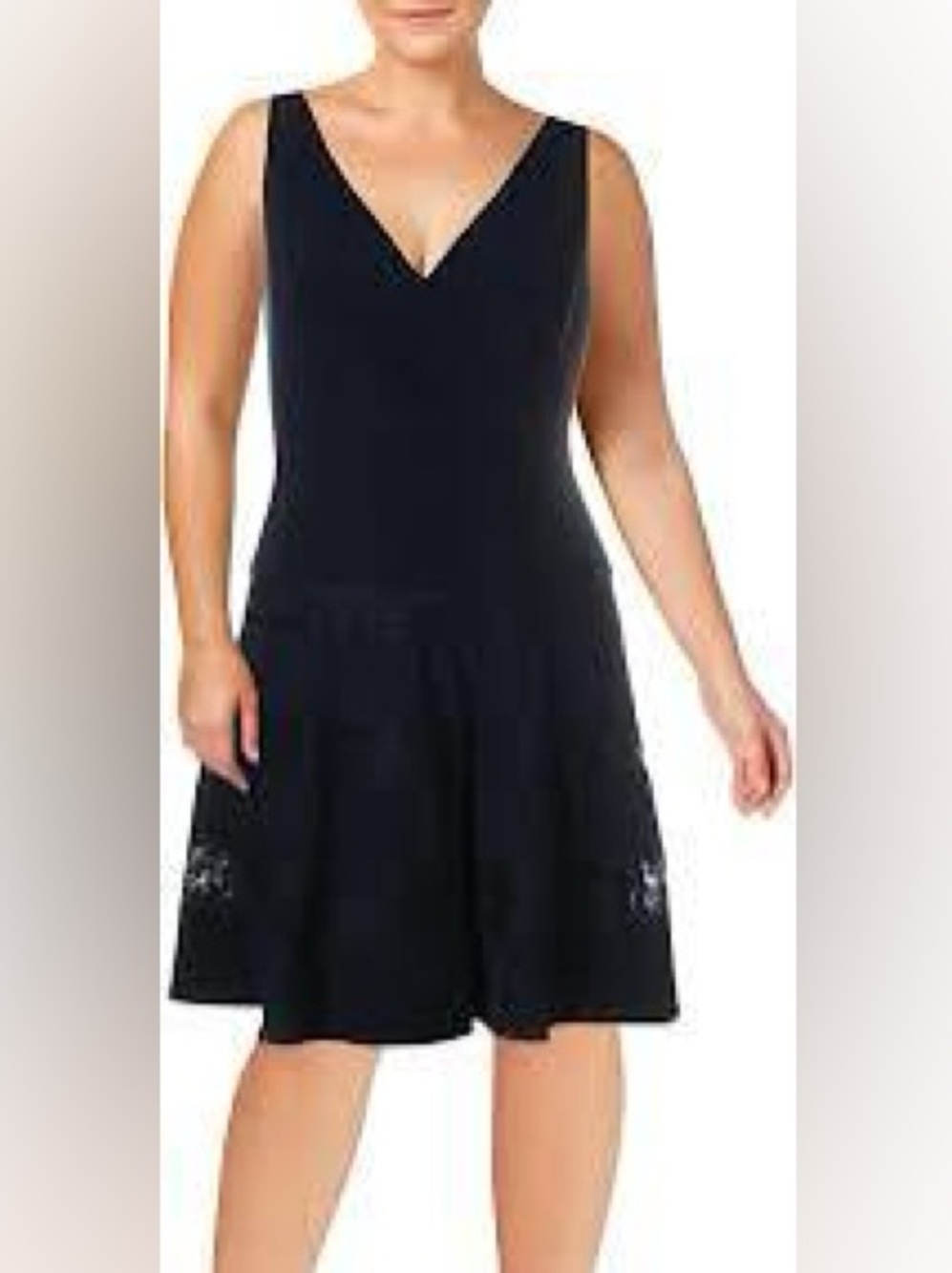 Lauren Ralph Lauren Navy Draped V-Neck Midi evening dress.